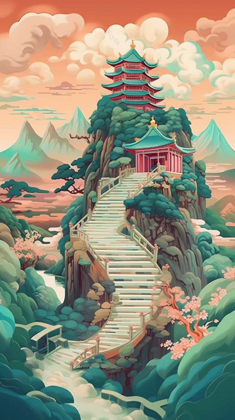 古典风格建筑风景插画背景,插画/手绘图,插画/手绘图库,插画/手绘图下载,插画/手绘